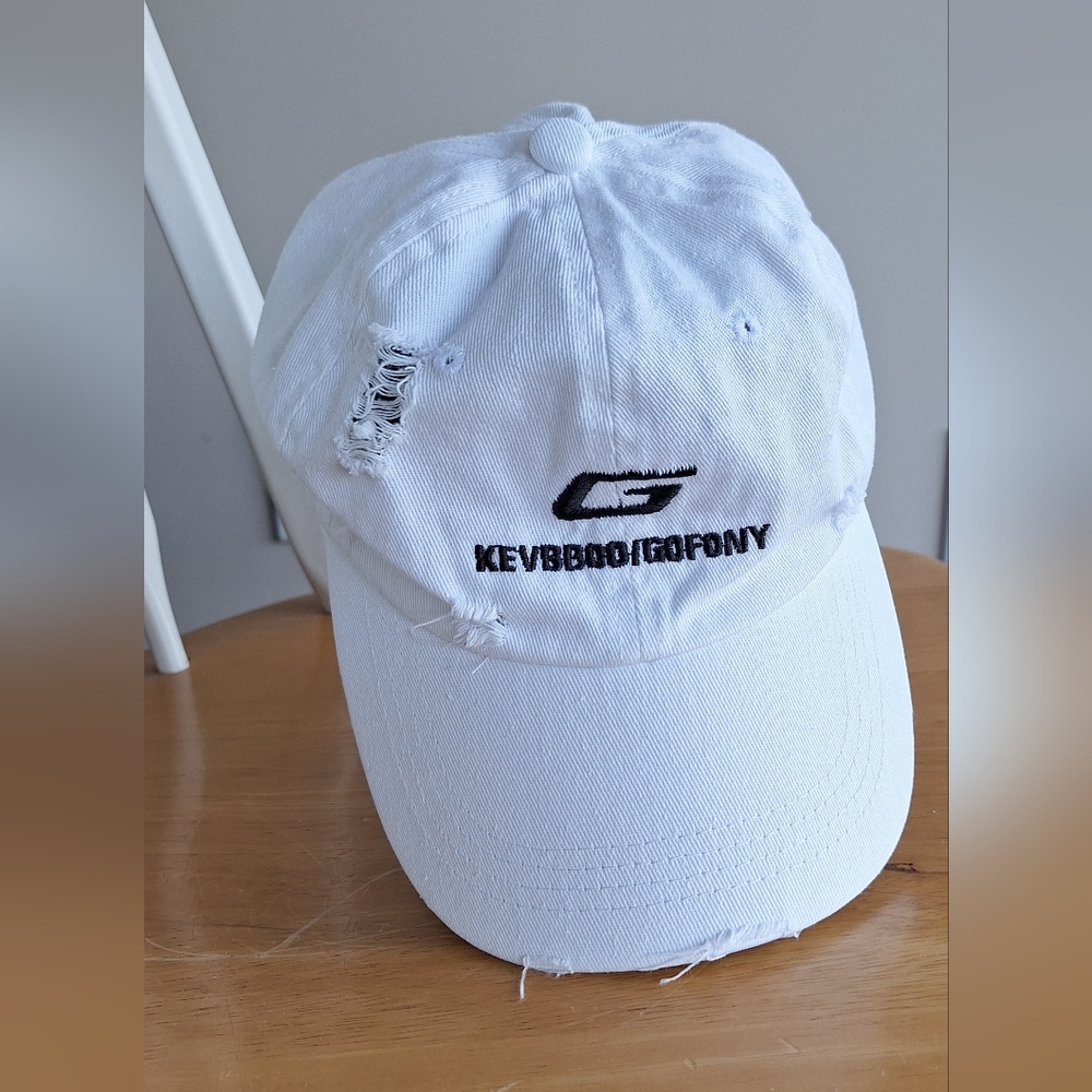 2/$15❤️White Distressed Ripped Baseball Capp